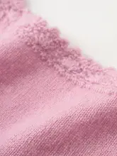 レーストリムのVネックニットベスト【100%山羊毛・秋冬用・保温タイプ】