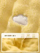 ヘアタオル 髪拭きターバン もこもこパイル 吸水力抜群 厚手 速乾 ワイドテール 家庭用