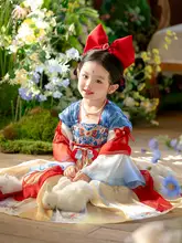 白雪の古風な襦裙 子供用漢服【春秋用・プリンセスドレス・唐装】