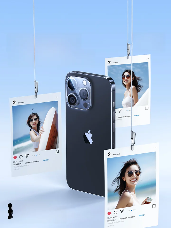 SmartDevil iPhone15 Pro Max対応カメラレンズ保護フィルム【オールカバー・透明ケース付き・強化ガラス・15 Pro用】