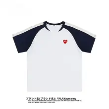 カジュアルなデザイン！夏用カップル向けのゆったりとしたクルーネックTシャツ【綿製・ラグランスリーブ・短袖】