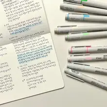 淡色自然色の書きやすい蛍光ペン【消せるタイプ・縦書き対応】