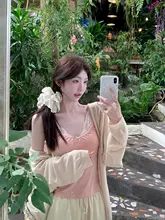 デザイン性抜群の不規則毛織りロングカーディガン【春用・ルーズフィット・スタイル】
