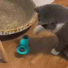 猫用おもちゃ 自動回転ダンシングボール【フードキャッチャー・グレーシルバー・猫の遊び用】