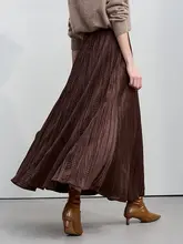 立体的なプリーツロングスカート【レトロモダン・秋冬用】