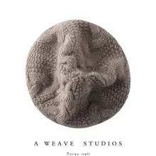 立体編みのカシミヤベレー帽【冬用・極上の柔らかさ・保温性】