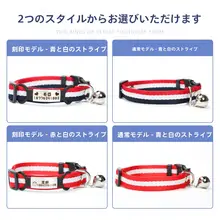 犬猫用 鈴付き迷子防止ネックカラー【刻字可能・小型犬・猫用】