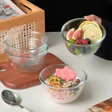 おしゃれなガラスボウル【家庭用・ご飯・果物サラダ・ヨーグルト・デザート用】