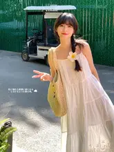 極上の柔らかさ コットンキャミソールロングドレス【夏用・軽量・透湿・スウィートスタイル】