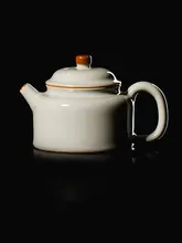 天青色梨形茶壺【汝窯・鉱釉・高品質】