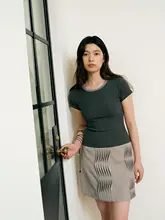 水面模様の波形デザイン ミニAラインスカート【高級感あるプリーツ・グレー系】