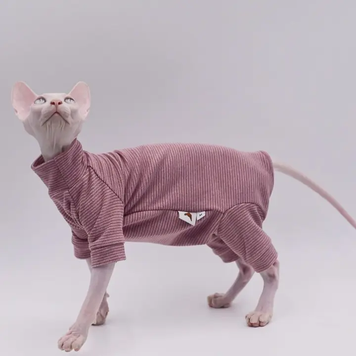 スフィンクス猫用 四脚エコファーオールインワン【暖かい秋冬用・短丈】