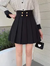 ハイウエスト プリーツスカート 女性の夏のスカート