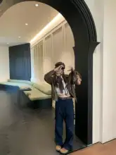 DOMX 秋冬用 ダークブルー カジュアル ワイドパンツ【女性用・多ポケット・ストレート・カップル向け】