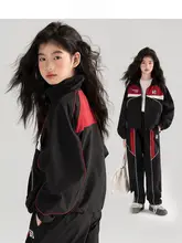 女の子用 スポーツウェア 秋新作【おしゃれなバイカースタイル・カラーコンビ  ネーション】（セットアップ対応）