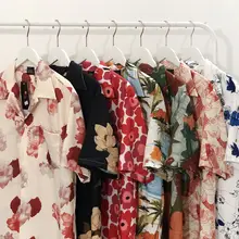 レトロ油絵柄半袖シャツ【ユニセックス・ハワイアン・ルーズフィット】
