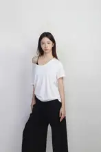 感のあるVネックTシャツ【伸縮性・シンプルデザイン・涼感素材・夏用】
