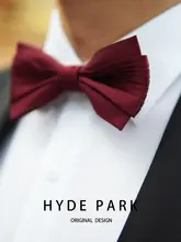 オーガンジーのボルドーレッドの結婚式用蝶ネクタイ【男士用・上品なデザイン】