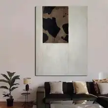手描き油絵 魚の帰港を描いた侘寂風 アブストラクトアート【リビング・廊下・玄関用】