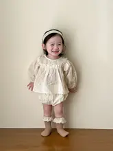 シャツ バルーンパンツ キッズ ガールズ 2点セット 花柄 刺繍 秋 おしゃれ