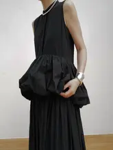 junna デザインのコットンフリル付きノースリーブマキシシャツドレス【通勤用・立ち襟・花苞デザイン】