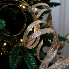 新作 螺旋形リボンのカラフルなシャンパンカラーのクリスマスツリー装飾用スパークリングファイアワーク