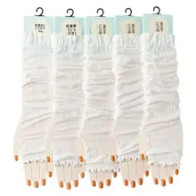 UVカット効果！シルク製レース飾りの夏用冷感アームカバー【通気性・アウトドア用】