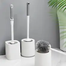 厚底ブラシ付きトイレ掃除用ブラシ【死角なし・円頭・ブラシスタンド付き】（セットアップ対応）