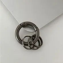 金属製スプリングフック付きリングキーリング【バッグ用アクセサリー・金具】