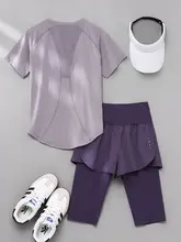 夏用 レディース ランニングウェア【薄手・五分丈パンツ・短袖・速乾・ゆったりデザイン】（セットアップ対応）