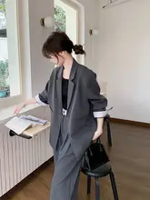 Aラインデザインのカジュアルスーツ【春秋用・女性・オフィススタイル】（セットアップ対応）