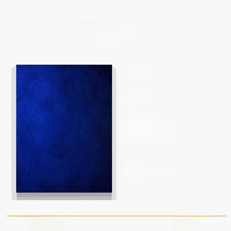 手描き油絵クラインブルーの立体テクスチャ装飾画：壁面インテリアに最適なシンプルで高級感のある選択肢