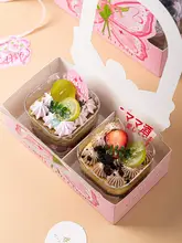 ケーキボックス 2マス 手提げ スイーツ ムースカップ 母の日 ギフト 誕生日 デコレーション