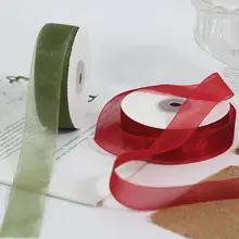 2.5cm 透明シフォンリボン【DIY花束用・多彩な色合い・パッケージング】
