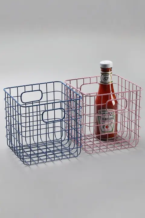 Kens メタル収納バスケット【北欧風・化粧品整理用・バスルーム・デスクトップ用】