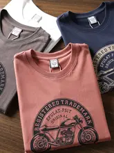 春夏用 ユニセックスモータープリント半袖Tシャツ【コットン・ウォッシャブル・柔らかい】