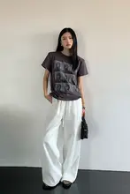 軽やかで快適！天丝混合リネン製の高腰ワイドパンツ【薄手・ウエストゴム】