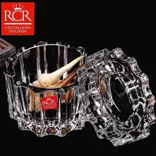 RCR製 イタリア輸入クリスタルガラス製キャニスター【スイーツ・ドライフルーツ・収納容器・ ジュエリーボックス】