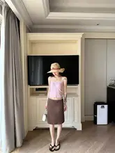 リブ編みニットビスチェ【女性用・夏季・タイトフィット・カジュアル】