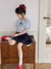 学院風 女の子用JK制服【半袖シャツ・プリーツスカート・夏用】（セットアップ対応）