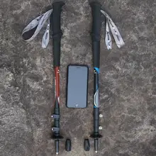 軽量カーボン製 登山ストック【三段階伸縮機能・アウトドア用】