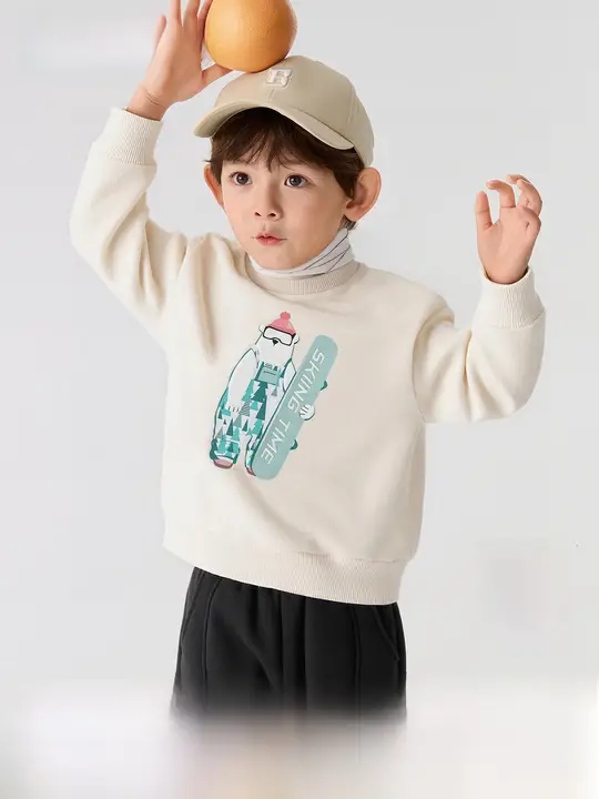 子供用 裏起毛パーカー【ハイネック・プリントデザイン・秋冬用】