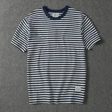 アメリカンレトロスタイル ストライプ半袖Tシャツ【メンズ・夏用・インスタ映え】
