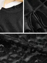 華やかな刺繍のフロントリボン付きドレス【立体感のあるフラワーボリューム・ウエストシェイプ・秋冬用】（セットアップ対応）