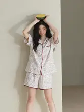 子供用 コットンガーゼ製 半袖パジャマ【通気性のある小花柄・ショートパンツ・夏用】（セットアップ対応）