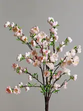 装飾花 単枝の桃の花 高級 リビング テーブル オーディオラック 白い 人工花 デコレーション