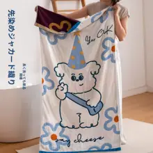 背中の小犬デザインの四層ガーゼバスタオル【大人用・吸水性抜群・綿100%】