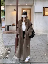 ラペルニットカーディガン【ロング丈・極上の柔らかさ・バスローブ風】