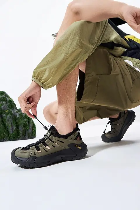 Camel アウトドア用 メンズ ハイキングシューズ【通気性メッシュ・防滑・快適な運動靴】