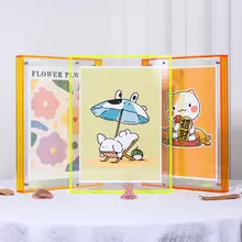 アクリルフォトフレーム【透明・多巴胺カラー・A3/A4対応・卓上・壁掛け用】